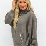 Modal Contrast Piping Hoodie