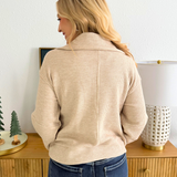 Soft Waffle Textured Half Zip Sweatshirt