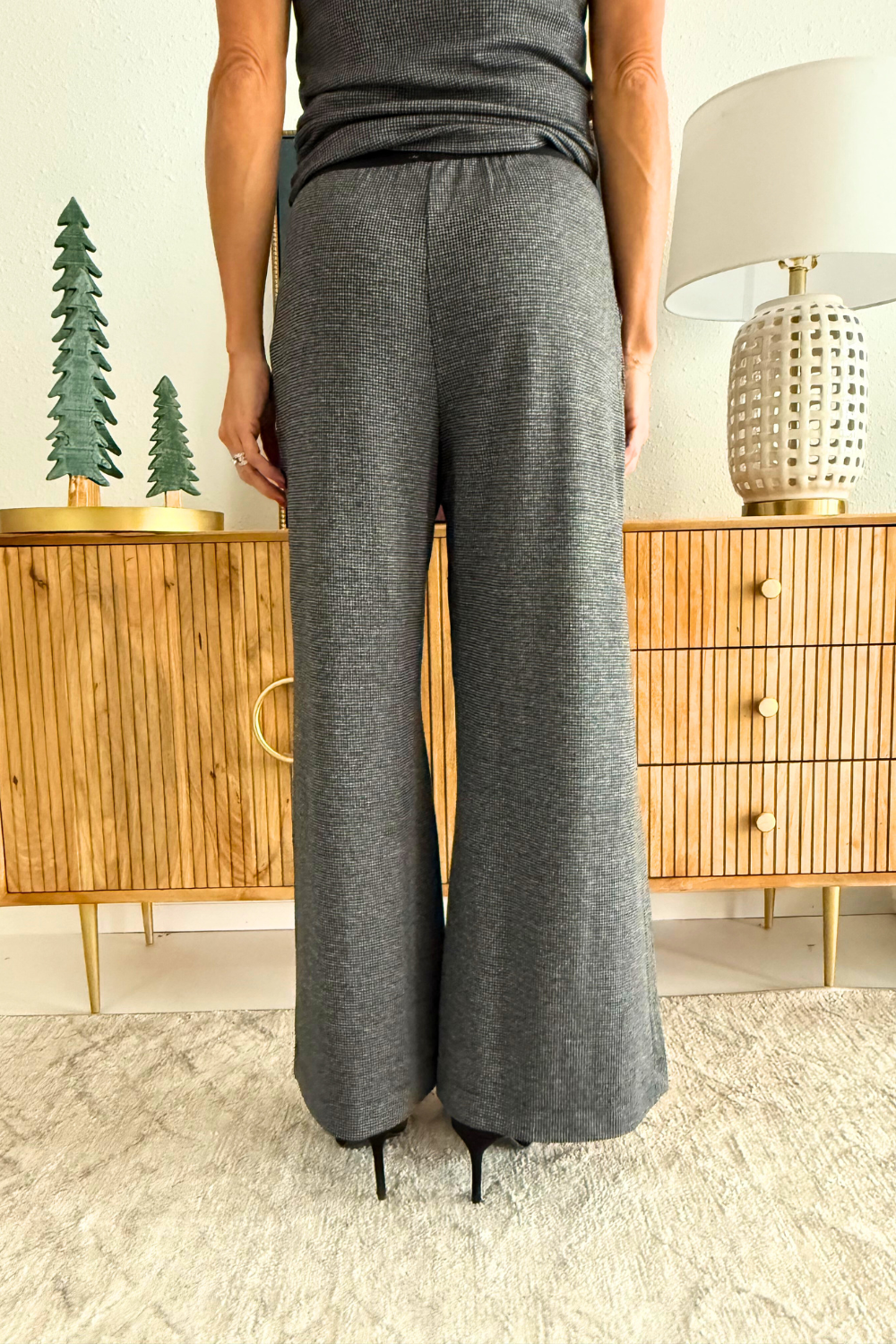 Mini Dogtooth Elastic Waist Trousers - The 308 Boutique