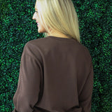 Techno Cupro Boxy Crewneck w/ Thumbhole