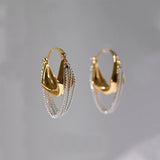 Gold Elegant Tassel Hoop Dangle Earrings