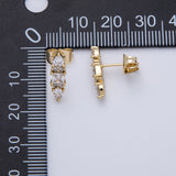 Baguette Teardrop Studs