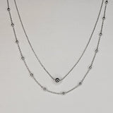 Round Metal Beads with Double Layered Chain Necklace