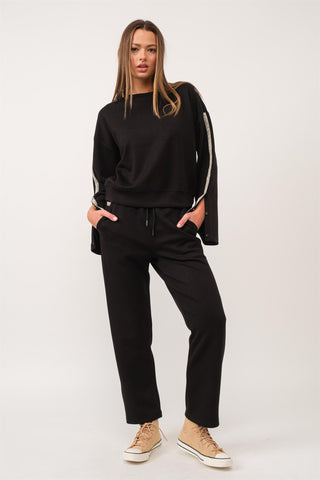 Glitter Trim Pant-Set