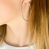 50mm Crystal Wire Hoop Earrings