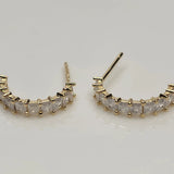 Small White CZ Hoop