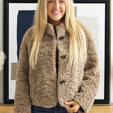 Fuzzy Toggle Clasp Woven Coat