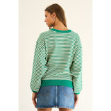 Striped Contrast Trim Sweatshirt