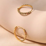 Simple Design Brass Plated Gold Hoop Earrings Colorful