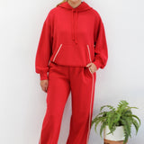 Modal Contrast Piping Hoodie