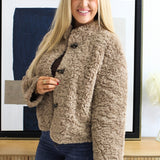 Fuzzy Toggle Clasp Woven Coat