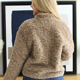 Fuzzy Toggle Clasp Woven Coat