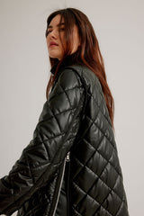Quilted Side Zip Coat