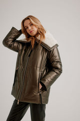 Faux Fur Sherpa Collar Coat