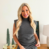 Mini Dogtooth Side Ruched Top