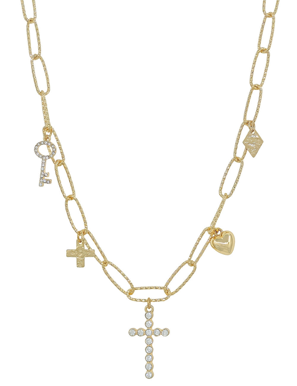 Chain with Rhinestone Cross Charms