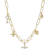 Chain with Rhinestone Cross Charms