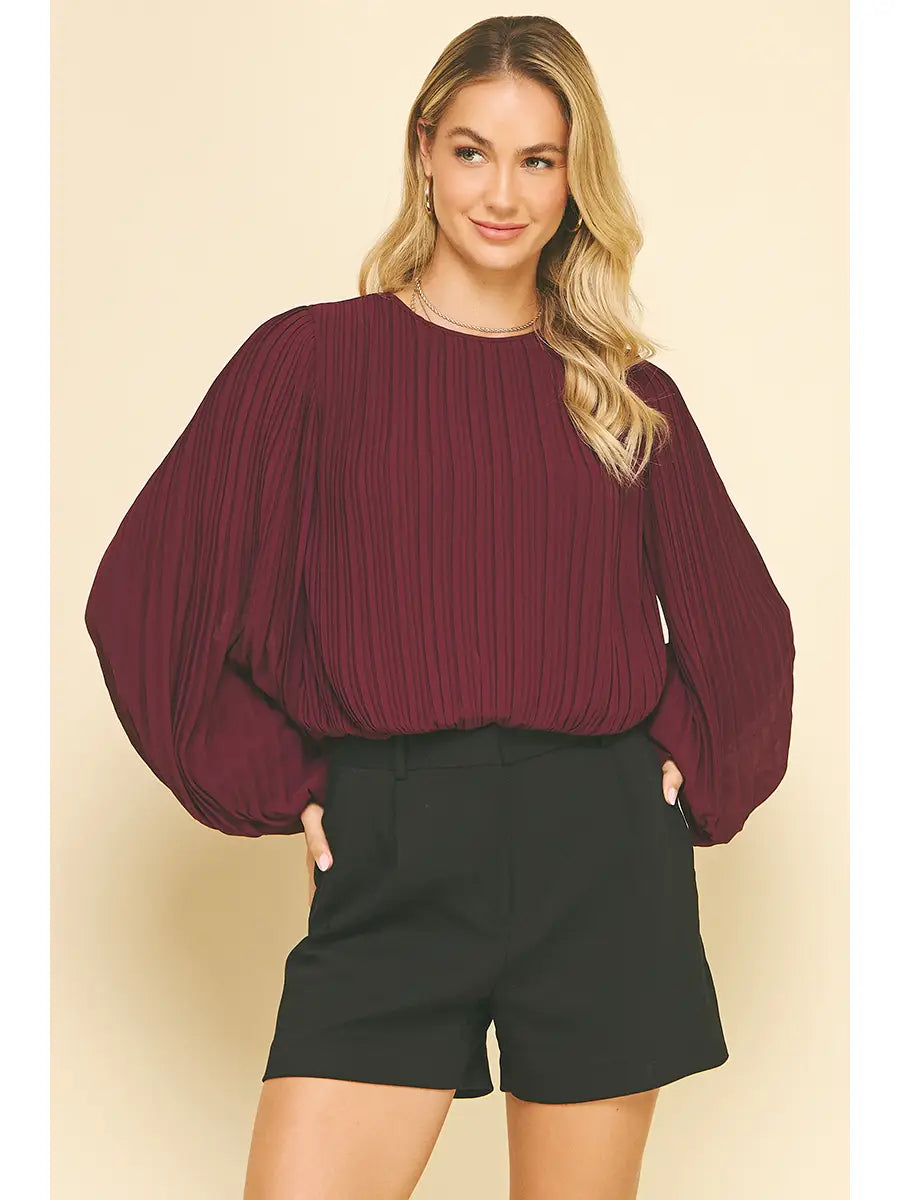 Pleated Woven Top