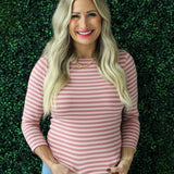 Striped Boatneck Knit Top