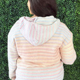 Multi Stripe Zip Sweater Hoodie