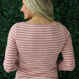 Striped Boatneck Knit Top