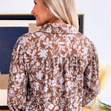 Floral Button Up Long Sleeve Top