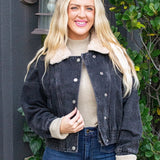 Fur Collared Denim Jacket