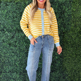Contrast Colorblock Striped Cardigan