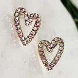 Pave Open Heart Earrings