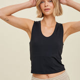 Scoop Neck Basic Sleeveless Tank