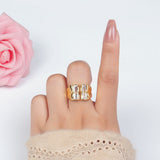 Double Baguette CZ Signet Wrap Ring