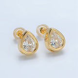 Teardrop Bezel Studs