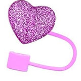 Glitter Heart Straw Covers