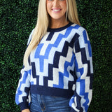 Geometric Print Sweater