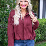 Microsuede Bubble Hem Jacket