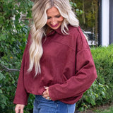 Microsuede Bubble Hem Jacket