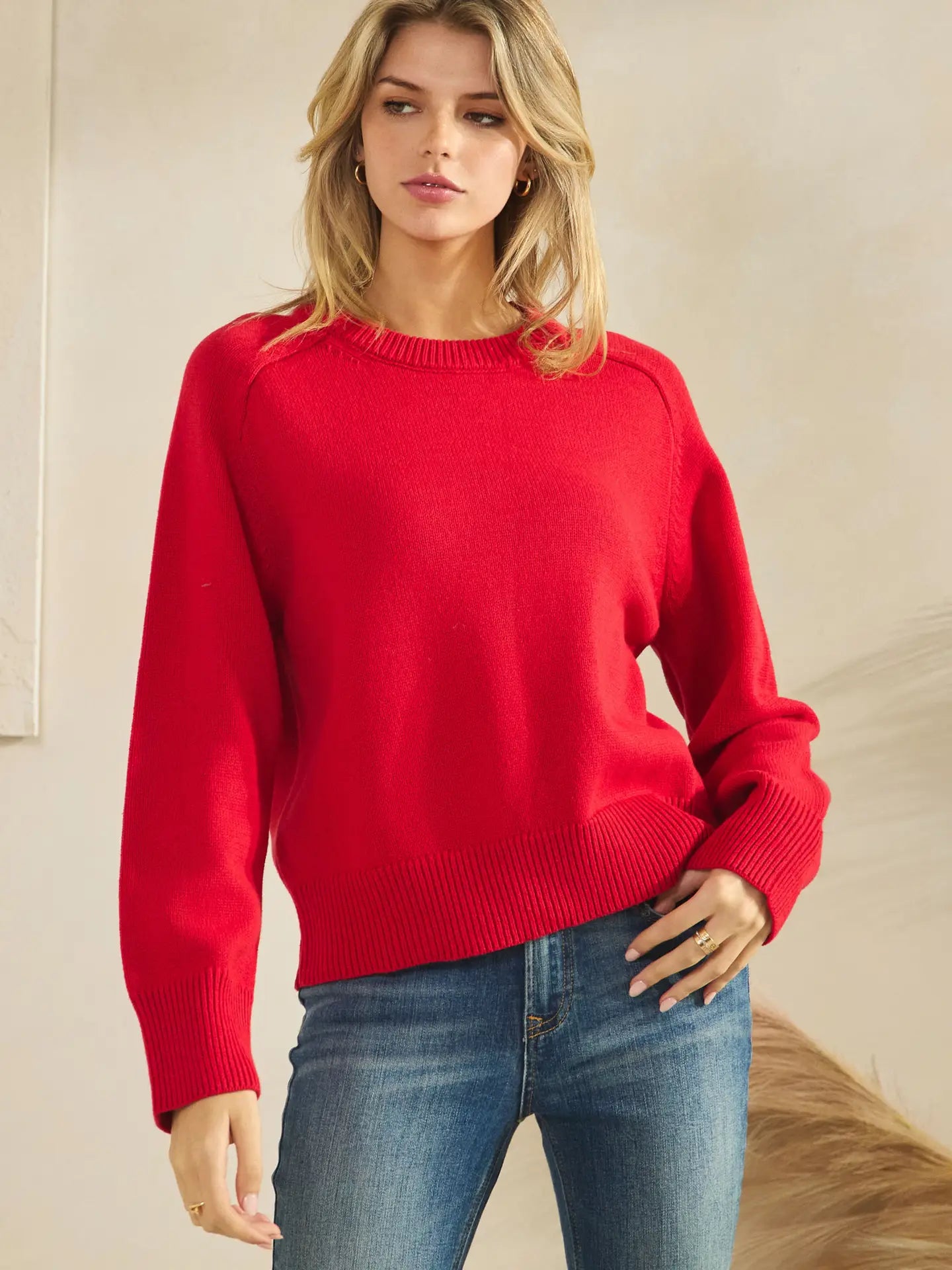 Knitted Crew Neck Sweater