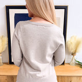 Long Sleeve V Neck Sweater w/ Lace