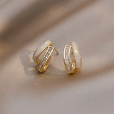 Double Layer Rhinestone Stud Earrings