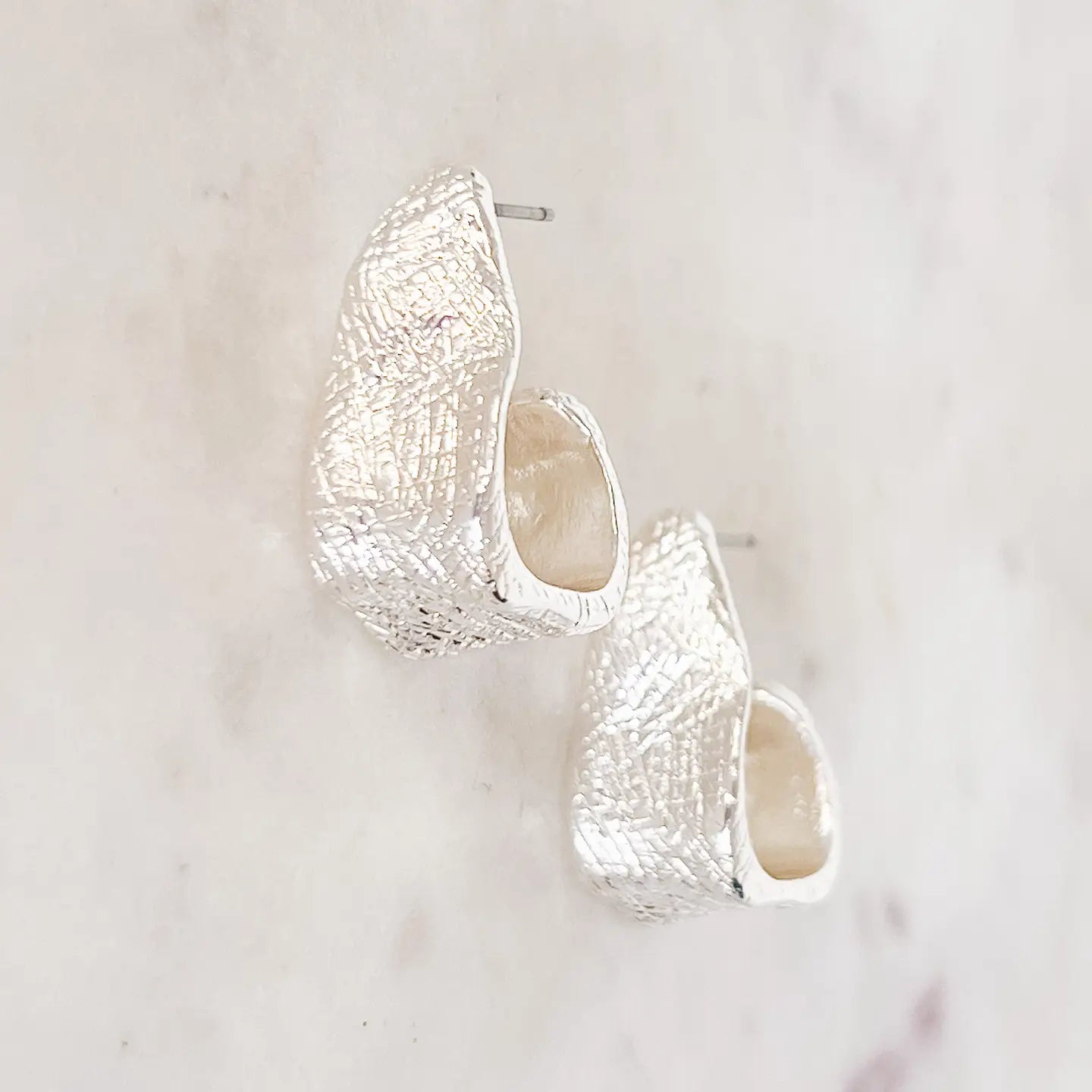 1" Chunky Metal Hoop Earrings