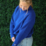 Gold Button Turtleneck Sweater