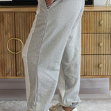 Two-Tone Drawstring Barrel Pants