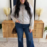 Contrast Print Cardigan