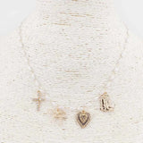 Rice Pearl with Charms Necklace