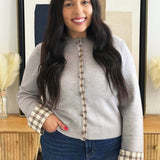 Contrast Print Cardigan