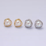 Iridescent Pearl Stud Earring