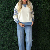 Striped Colorblocked Sweatshirt