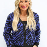 Zebra Print Knitted Cardigan