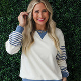 Striped Colorblocked Sweatshirt