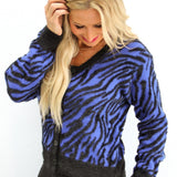 Zebra Print Knitted Cardigan
